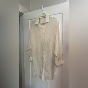 BISHOP + YOUNG | Textured Button Up Peasant Lo High Blouse